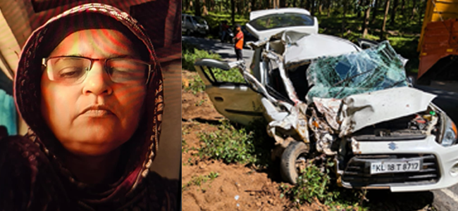 കാറപകടത്തില്‍ മധ്യവയസ്‌ക മരിച്ചു