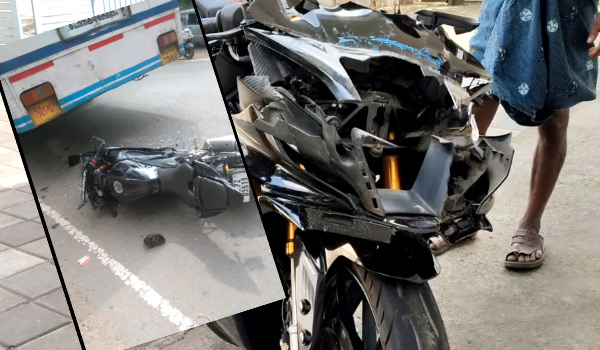 കെ.എസ്.ആര്‍.ടി.സി ബസ്സിനുപിന്നില്‍ ബൈക്കിടിച്ച് യുവാവിന് പരുക്കേറ്റു